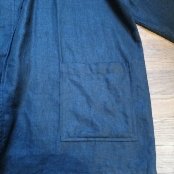 EILEEN FISHER 100% linen shawl collar jacket in black (M) - Picture 8 of 16